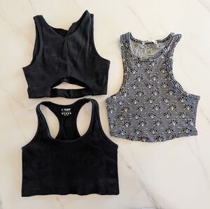 Black and Patterned Crop Tops